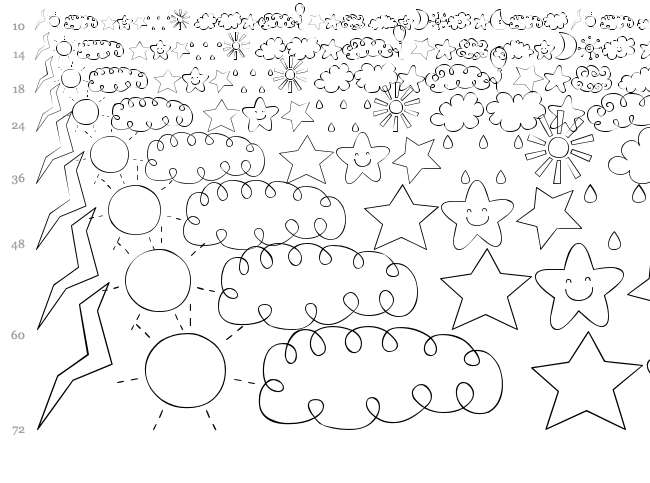 MTF Sweet Sky Dings font waterfall